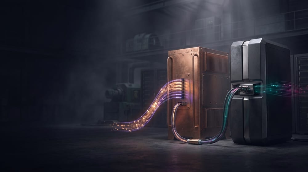 Traffic passing in sequence through two visibly different appliances from two different manufacturers.